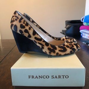 Franco Sarto Leopard Print Wedges